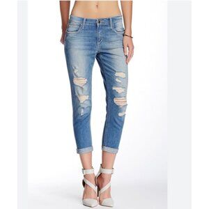 Joe's Jeans Boyfriend Slim Crop Size 29 Very Distressed Medium Wash